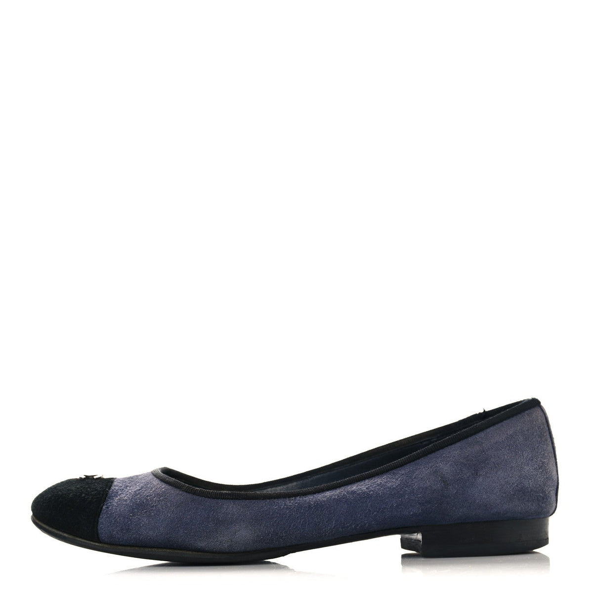 Suede Cap Toe CC Ballerina Flats 38.5 Blue Black