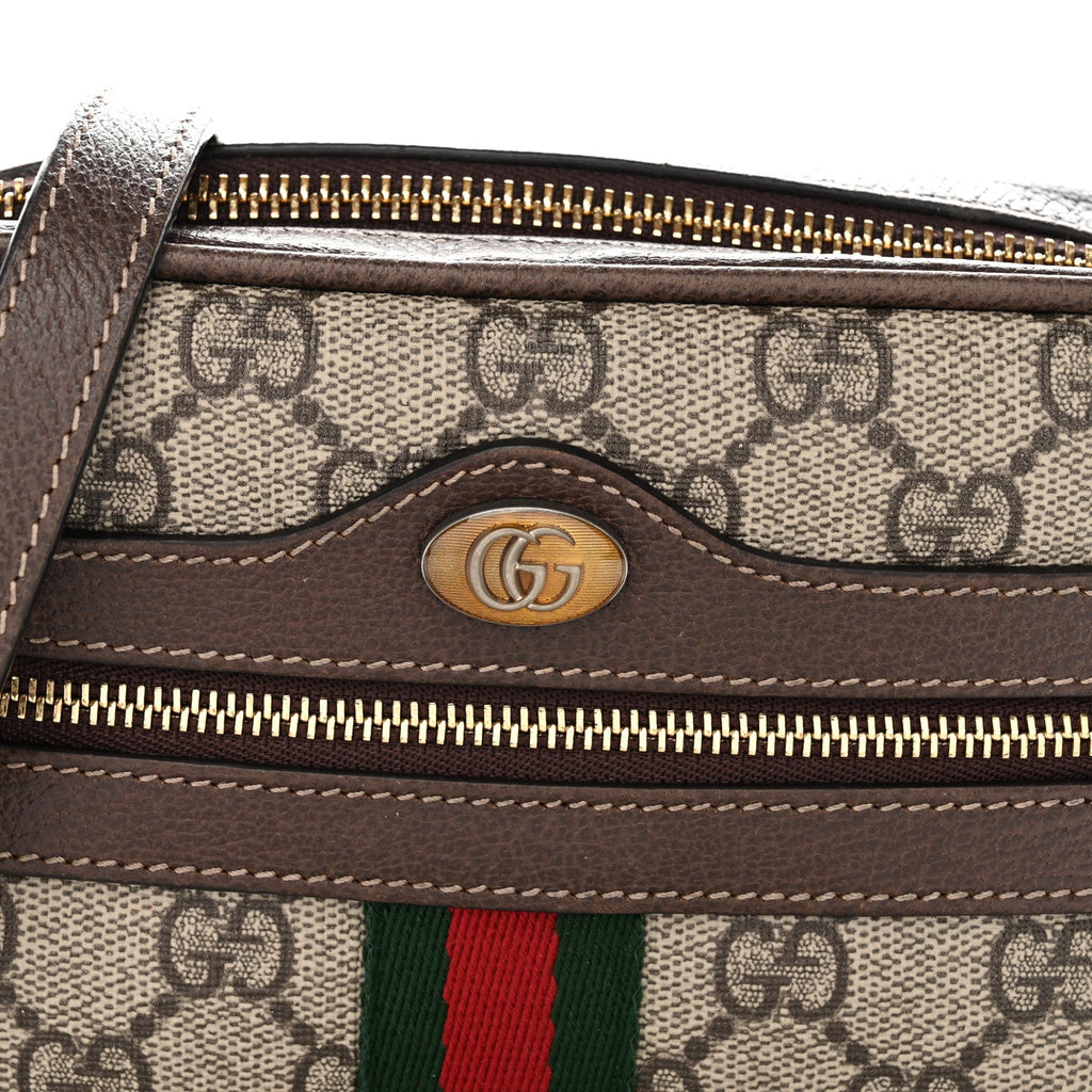 GG Supreme Monogram Web Mini Ophidia Shoulder Bag Brown