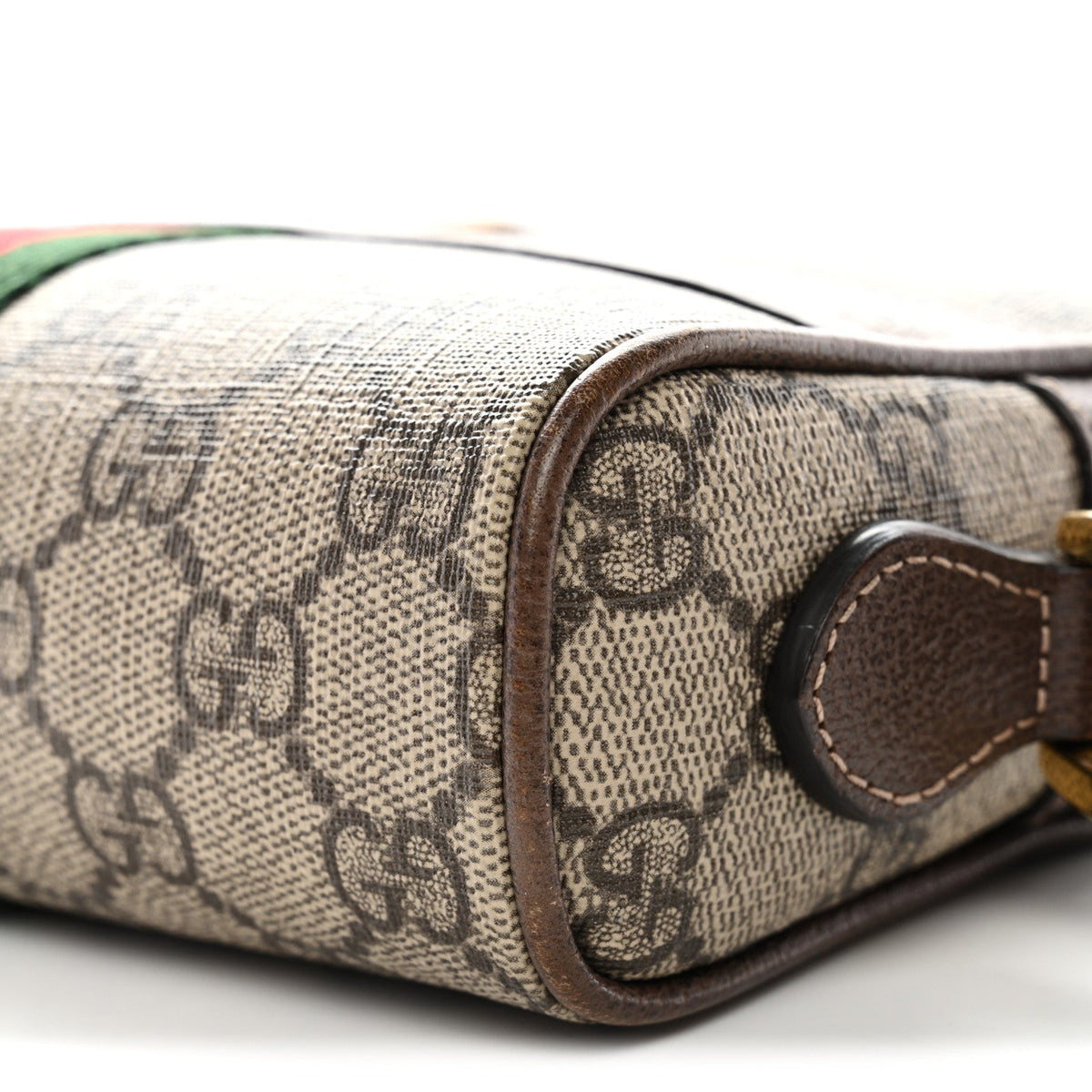 GG Supreme Monogram Web Mini Ophidia Shoulder Bag Brown