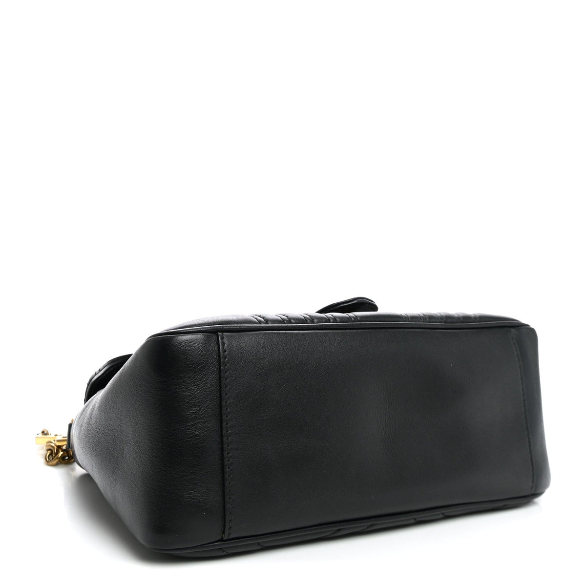 Calfskin Matelasse Small GG Marmont Top Handle Black