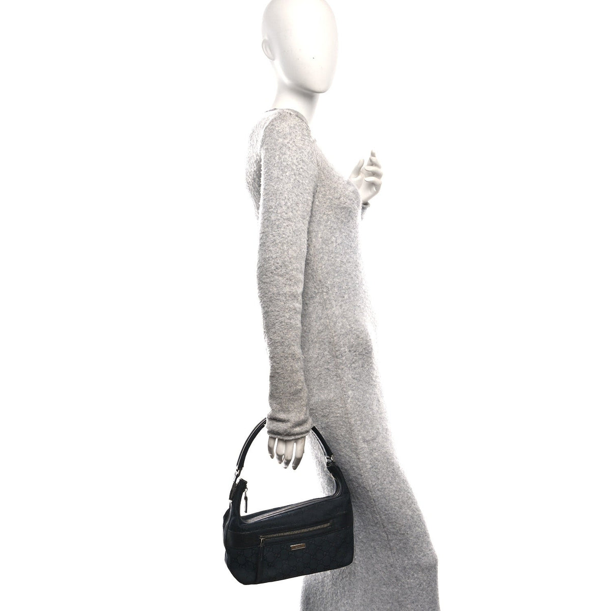 GG Canvas Monogram Shoulder Bag Black