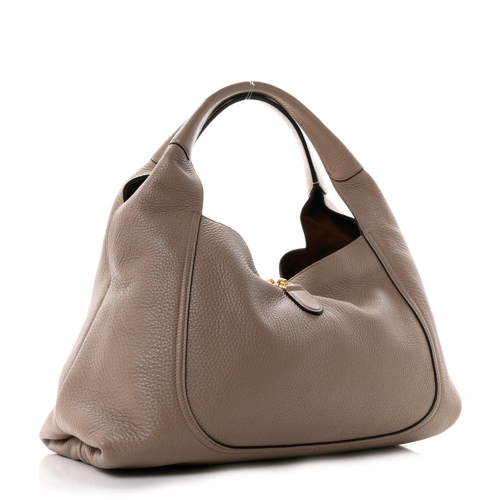 Grained Calfskin Softbit Maxi Shoulder Bag Taupe