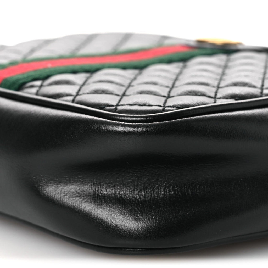 Calfskin Trapuntata Web Mini GG Shoulder Bag Black