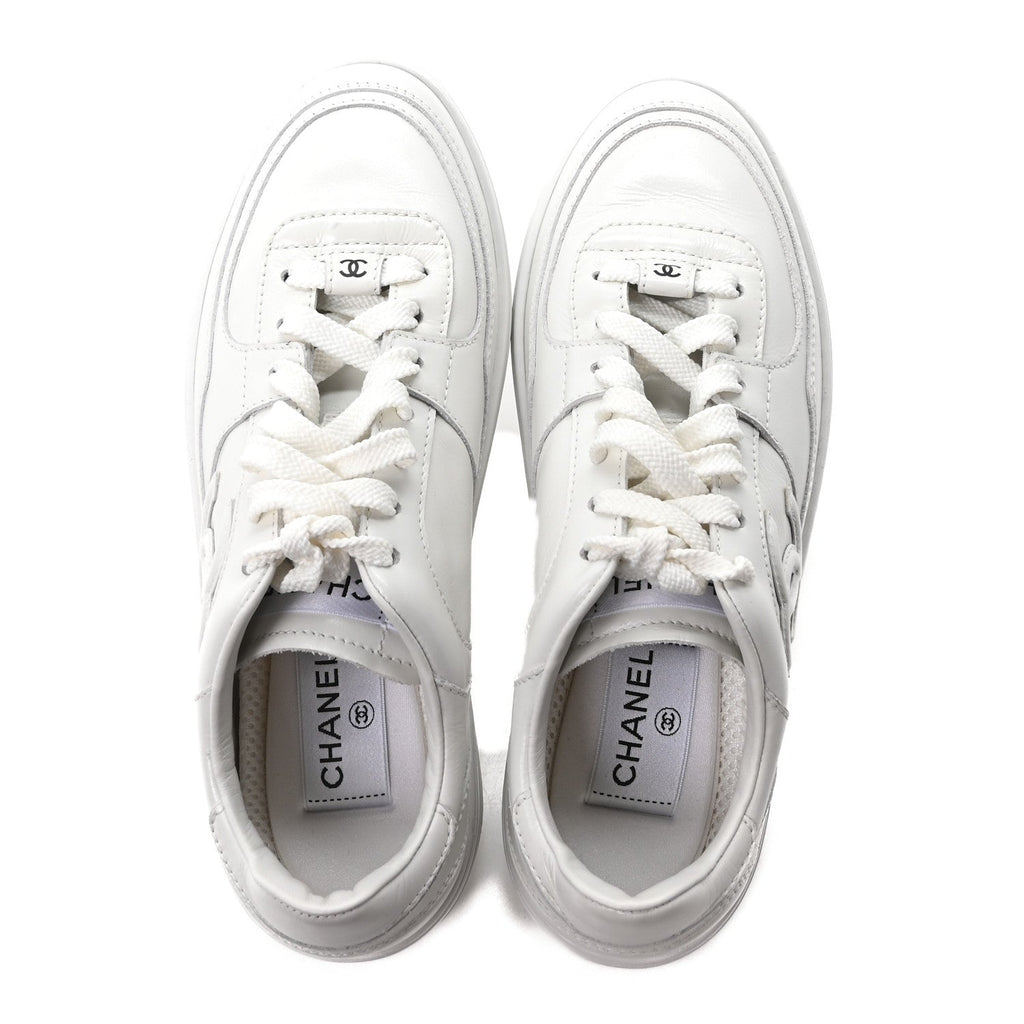 Calfskin Womens CC Sneakers 37.5 White
