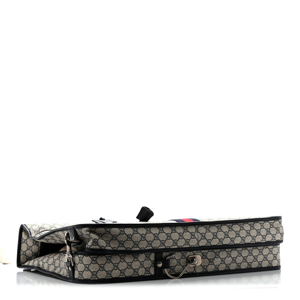 GG Supreme Monogram Web Savoy Garment Bag Beige Blue
