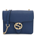 Dollar Calfskin Small Interlocking G Shoulder Bag Caspian