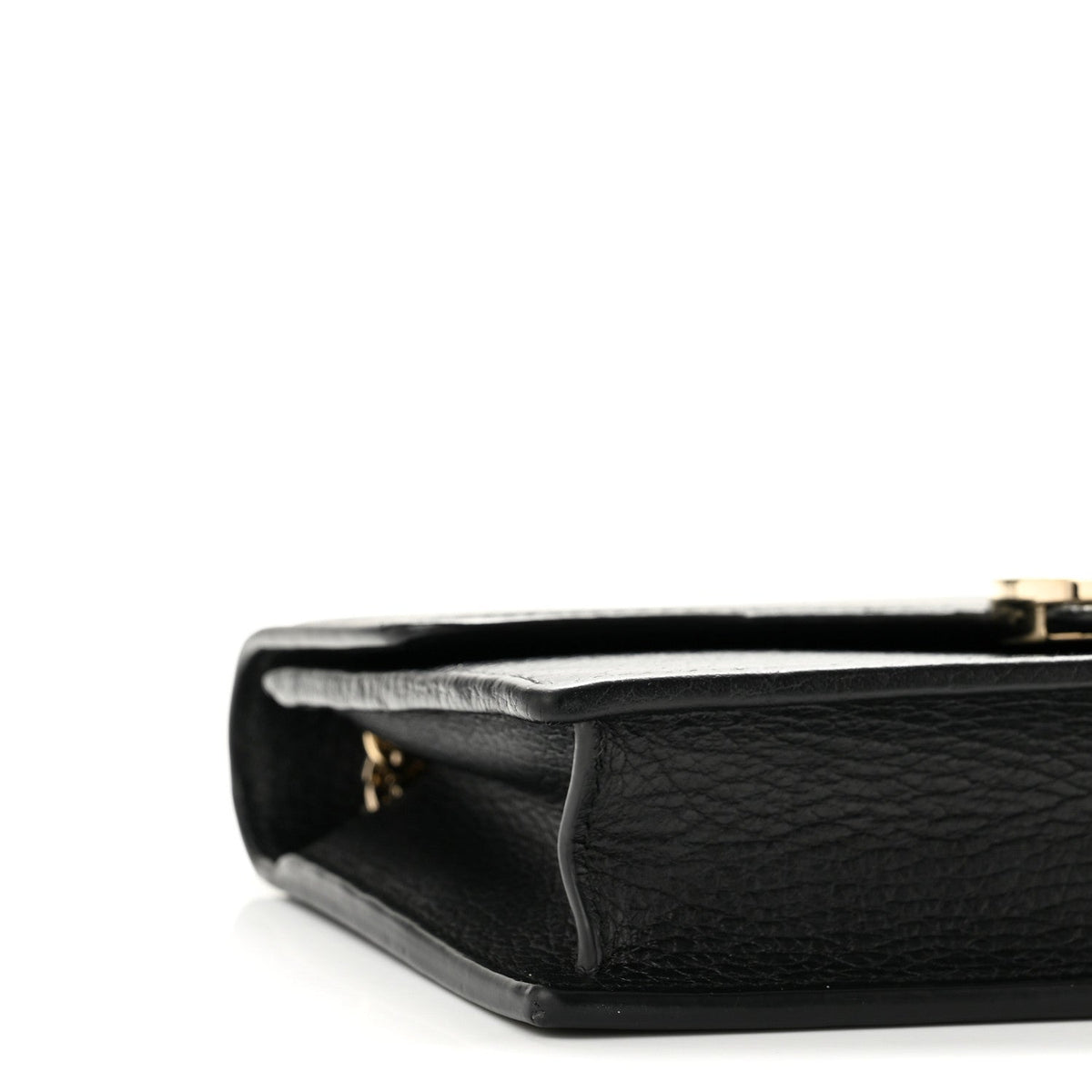 Dollar Calfskin Interlocking G Chain Wallet Black
