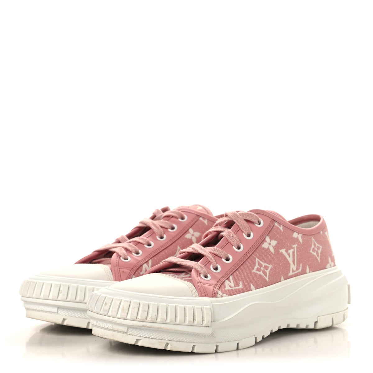 Denim Monogram Squad Sneakers 38.5 Pink