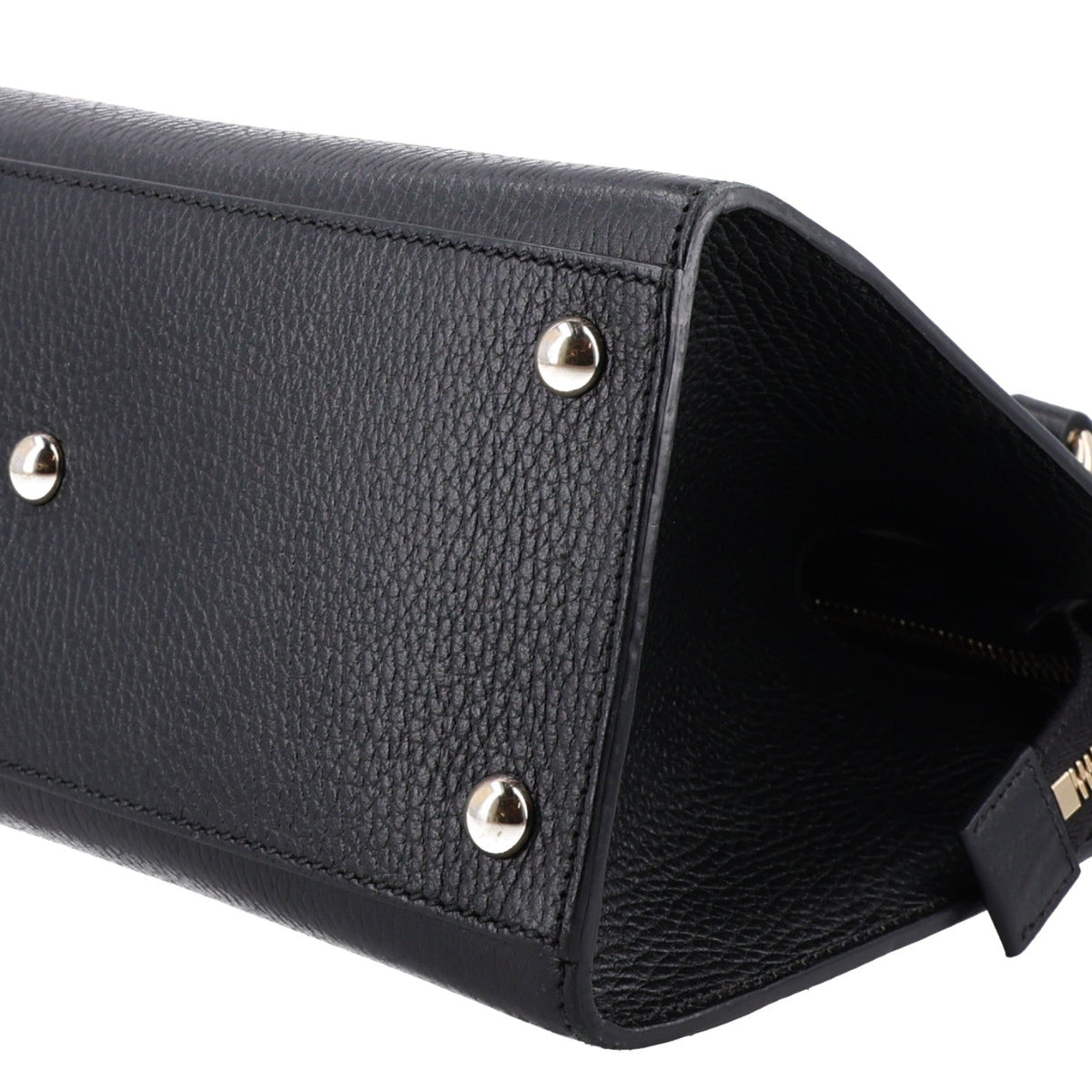 Pebbled Calfskin Medium Soho Top Handle Satchel Black