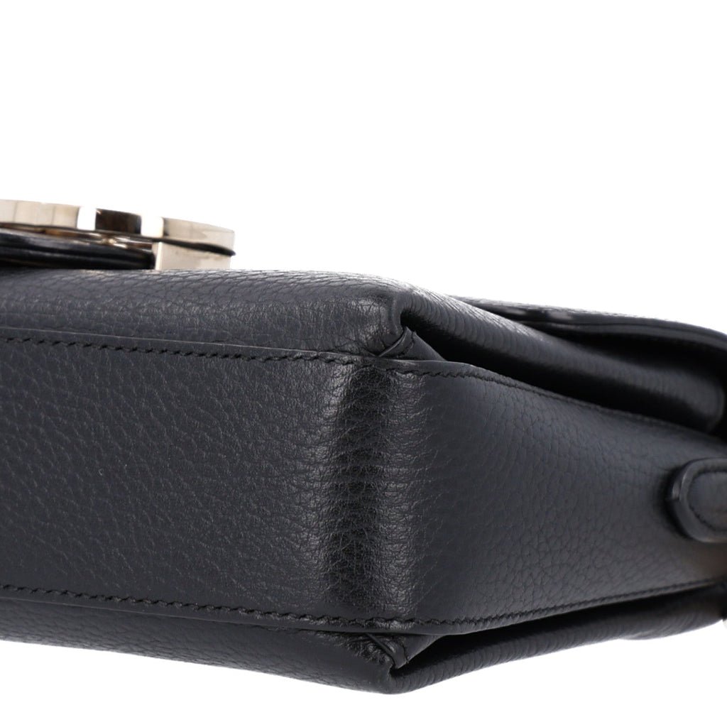 Dollar Calfskin Interlocking G Crossbody Bag Black