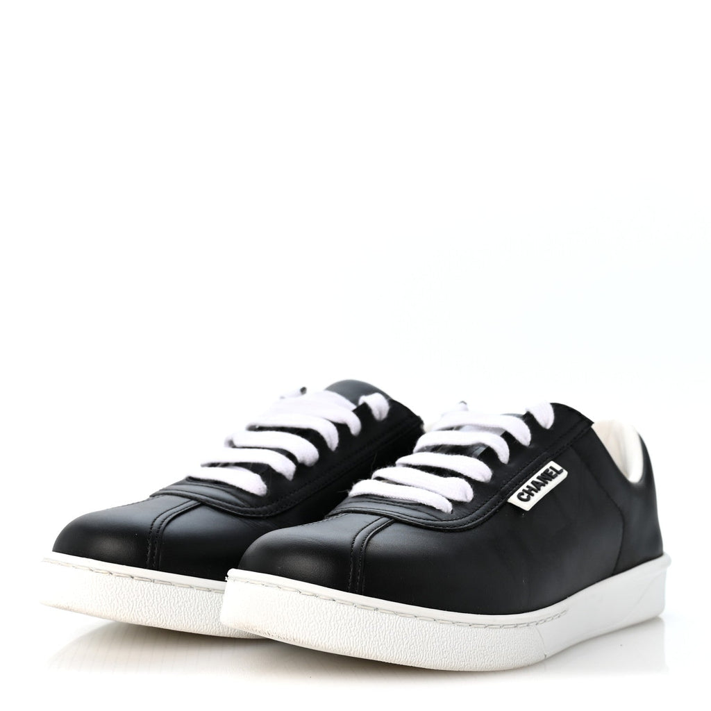 Calfskin CC Womens Sneakers 38.5 Black