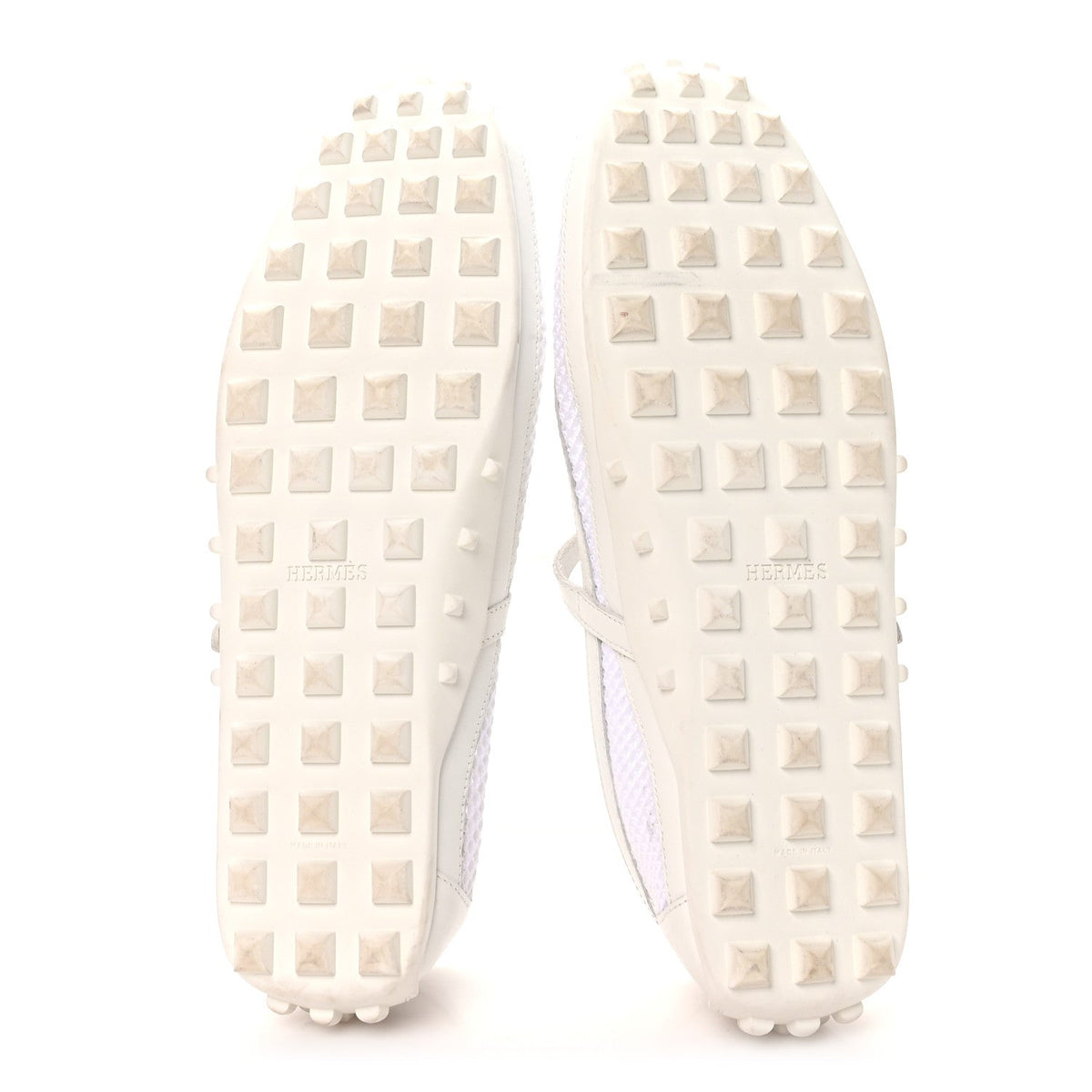 Crochet Knit Calfskin Kichu Ballet Flats 39 White