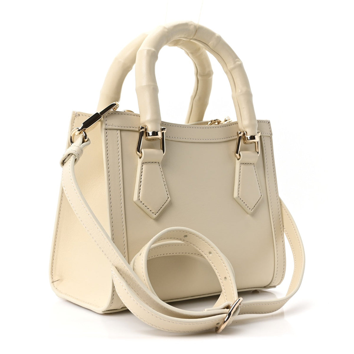 Sweetbread Calfskin Mini Diana Tote Bag New Ivoire