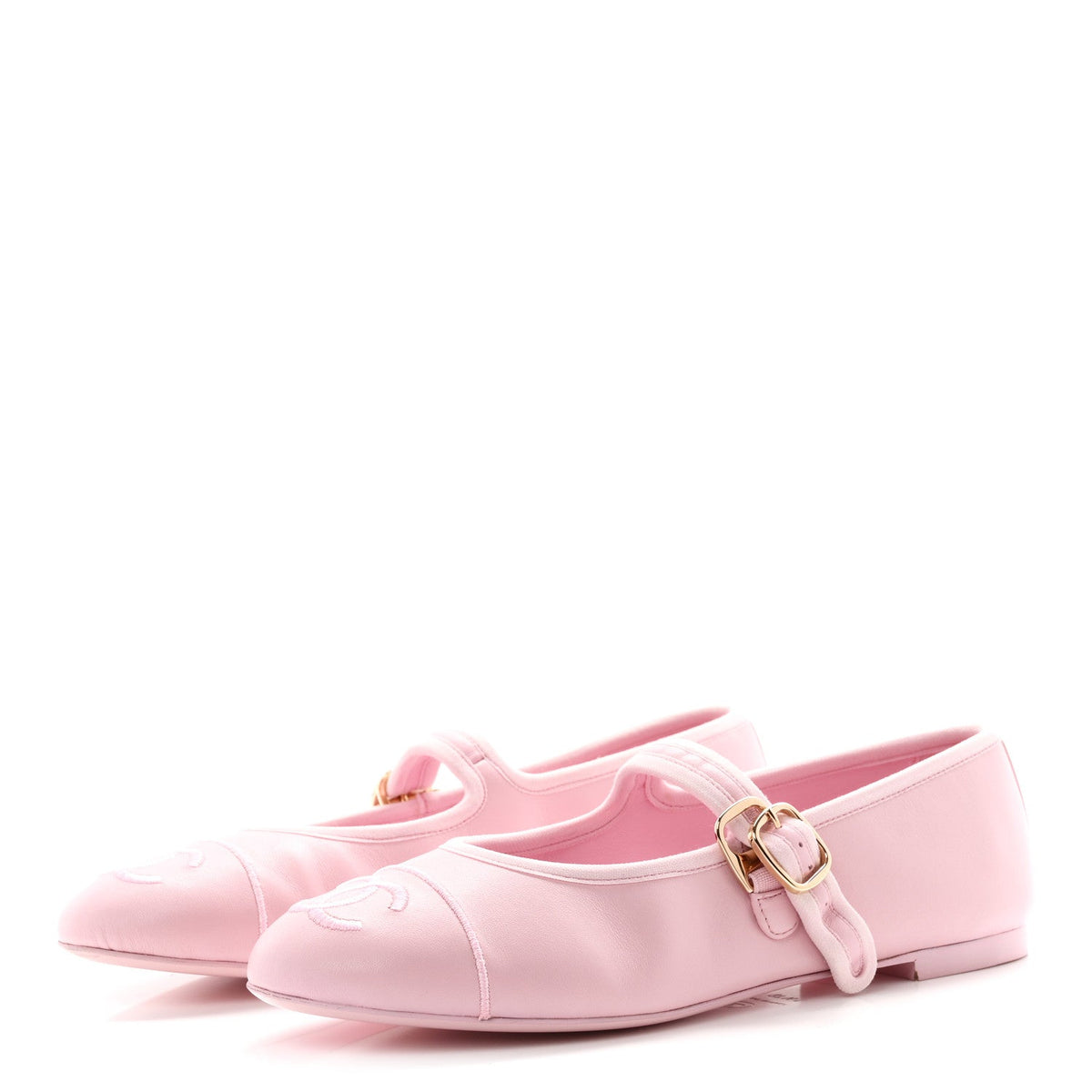 Lambskin Mary Jane Flats 37.5 Light Pink