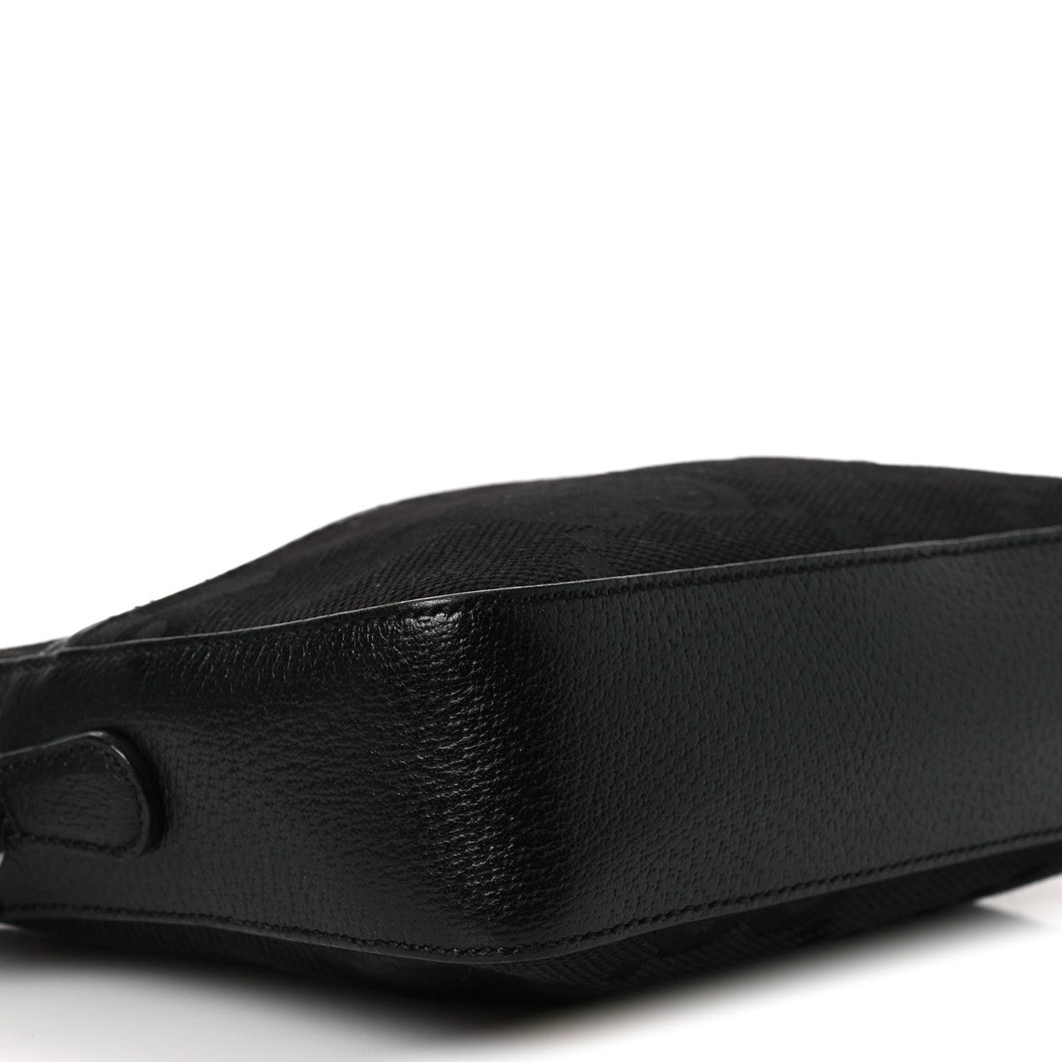 Monogram Jumbo GG Textured Dollar Calfskin Web Messenger Shoulder Bag Black