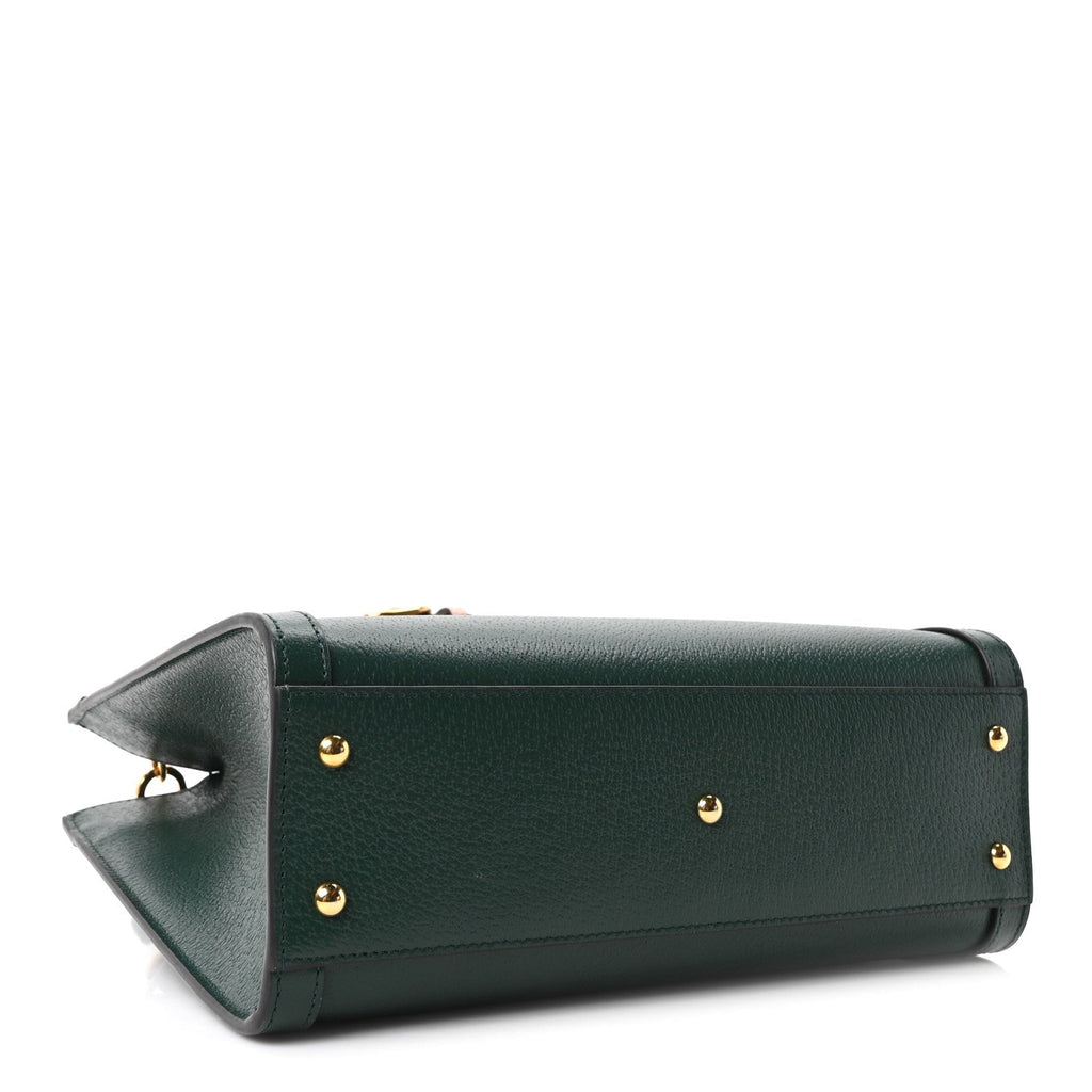 Textured Dollar Calfskin Web Small Diana Tote Bag Vintage Green Powder Pink