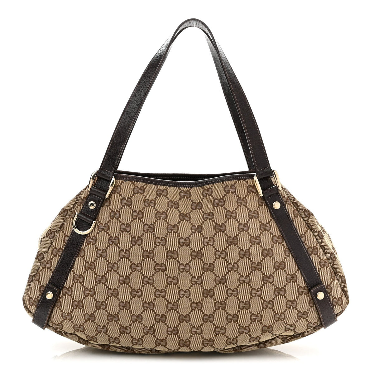 Monogram Medium Abbey Shoulder Bag Dark Brown