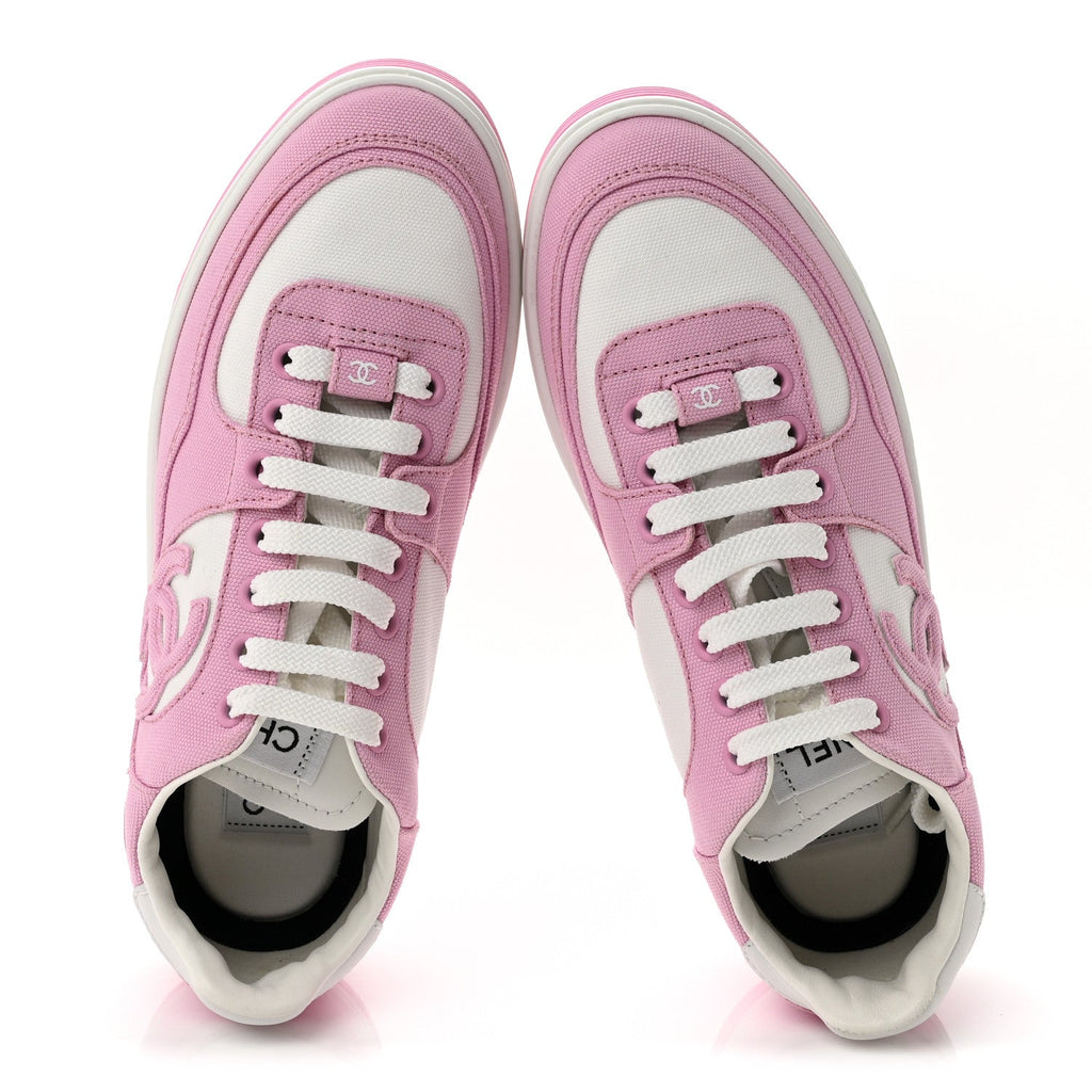 Cotton Sneakers 37.5 Pink White