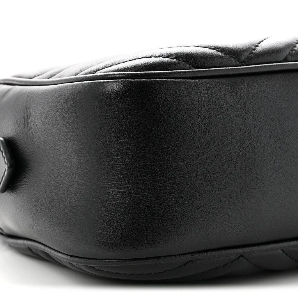 Calfskin Matelasse Small GG Marmont Chain Shoulder Bag Black Black