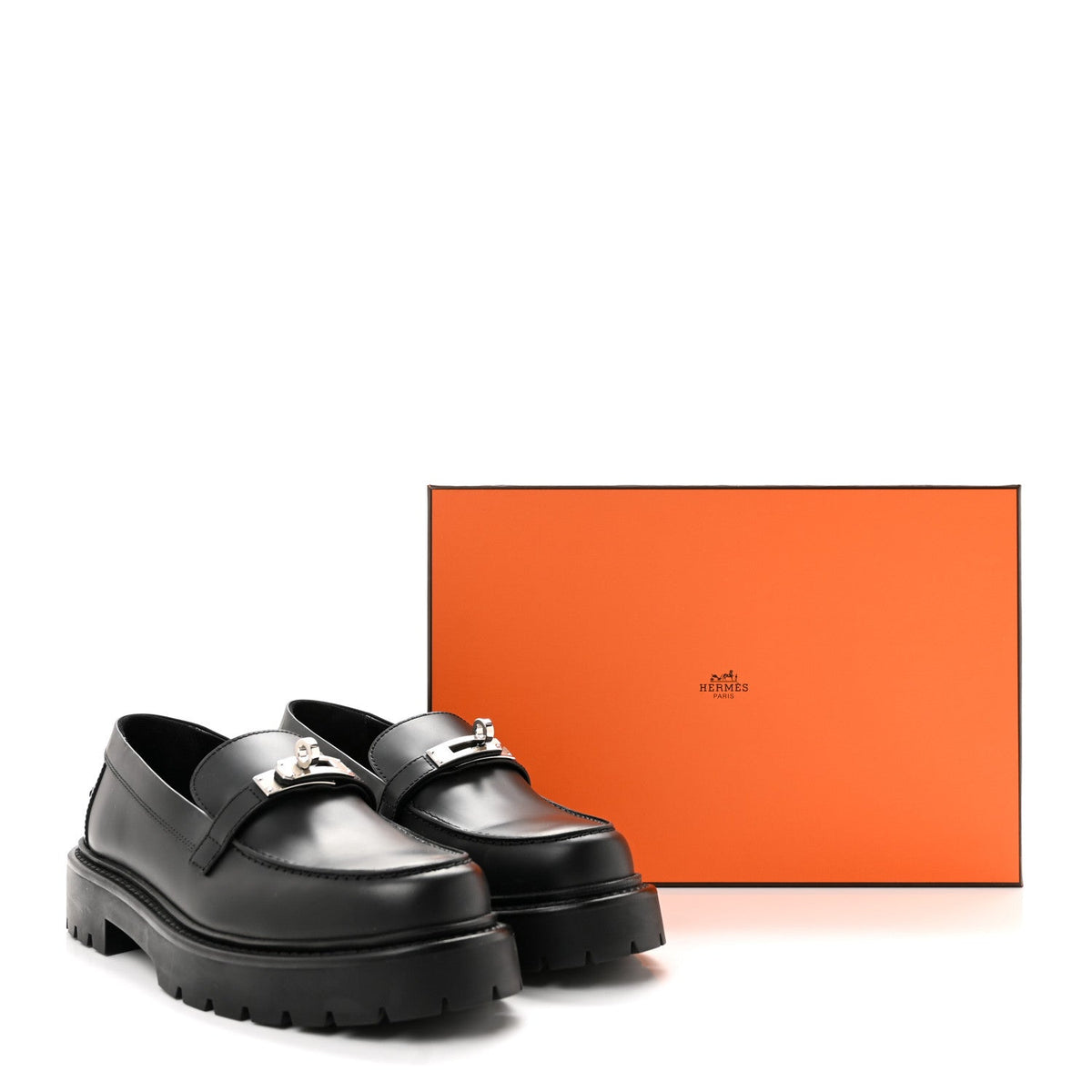 Calfskin Womens Icone Loafers 37 Black