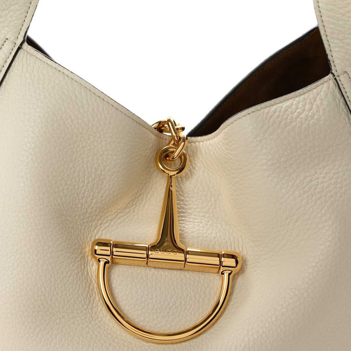 Grained Calfskin Softbit Maxi Shoulder Bag Dusty White