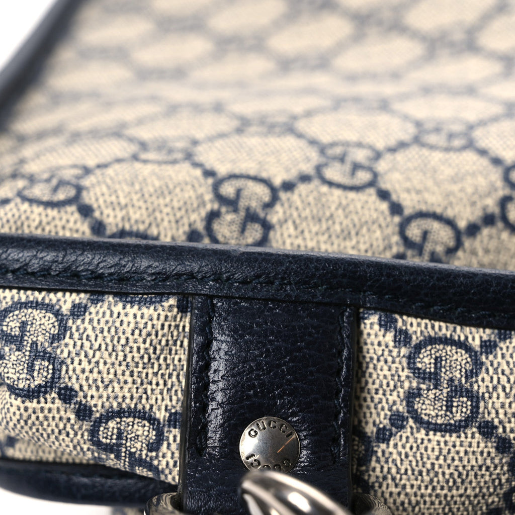 GG Supreme Monogram Web Savoy Garment Bag Beige Blue