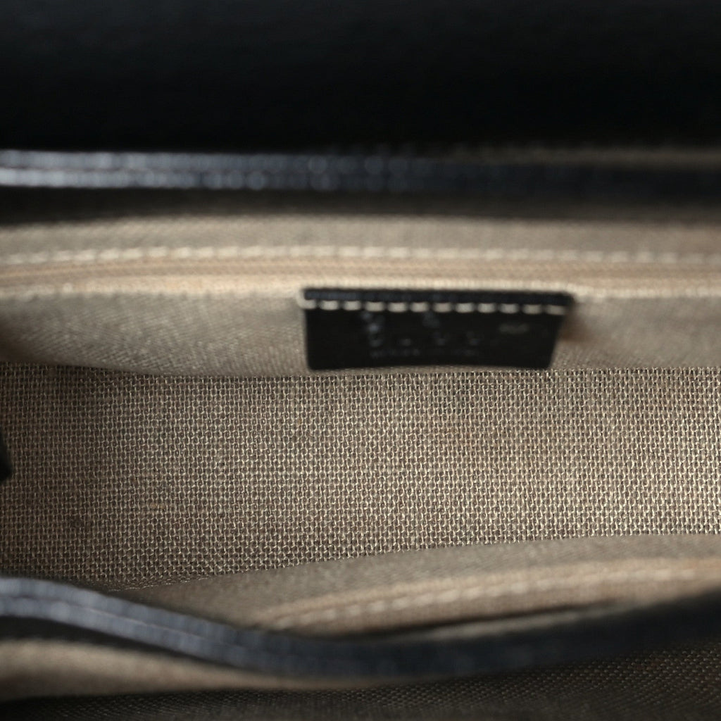 Dollar Calfskin Interlocking G Crossbody Bag Black
