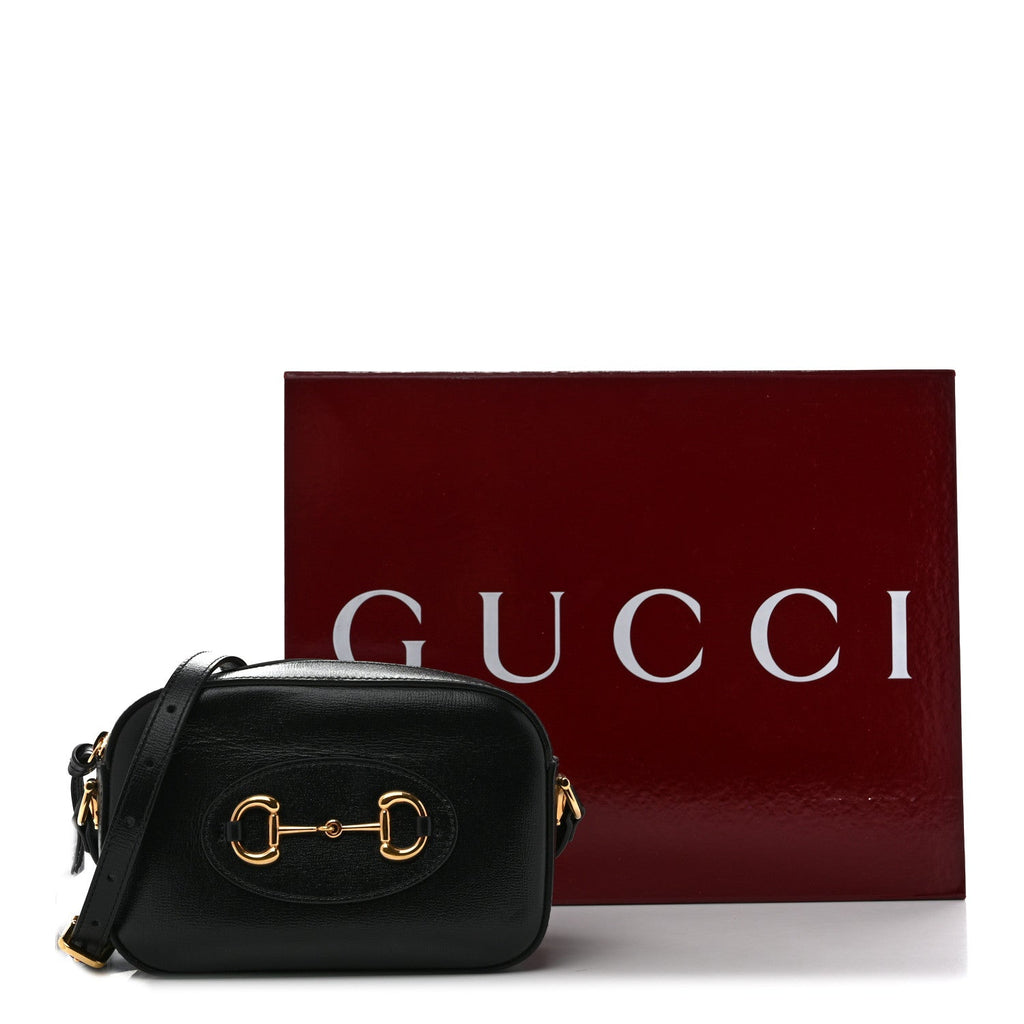 Calfskin Mini Horsebit 1955 Camera Shoulder Bag  Black