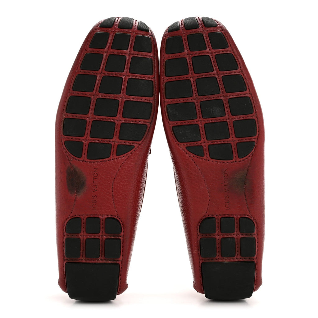Calfskin Mens Monte Carlo Car Shoe Moccasin Loafers 9 Red