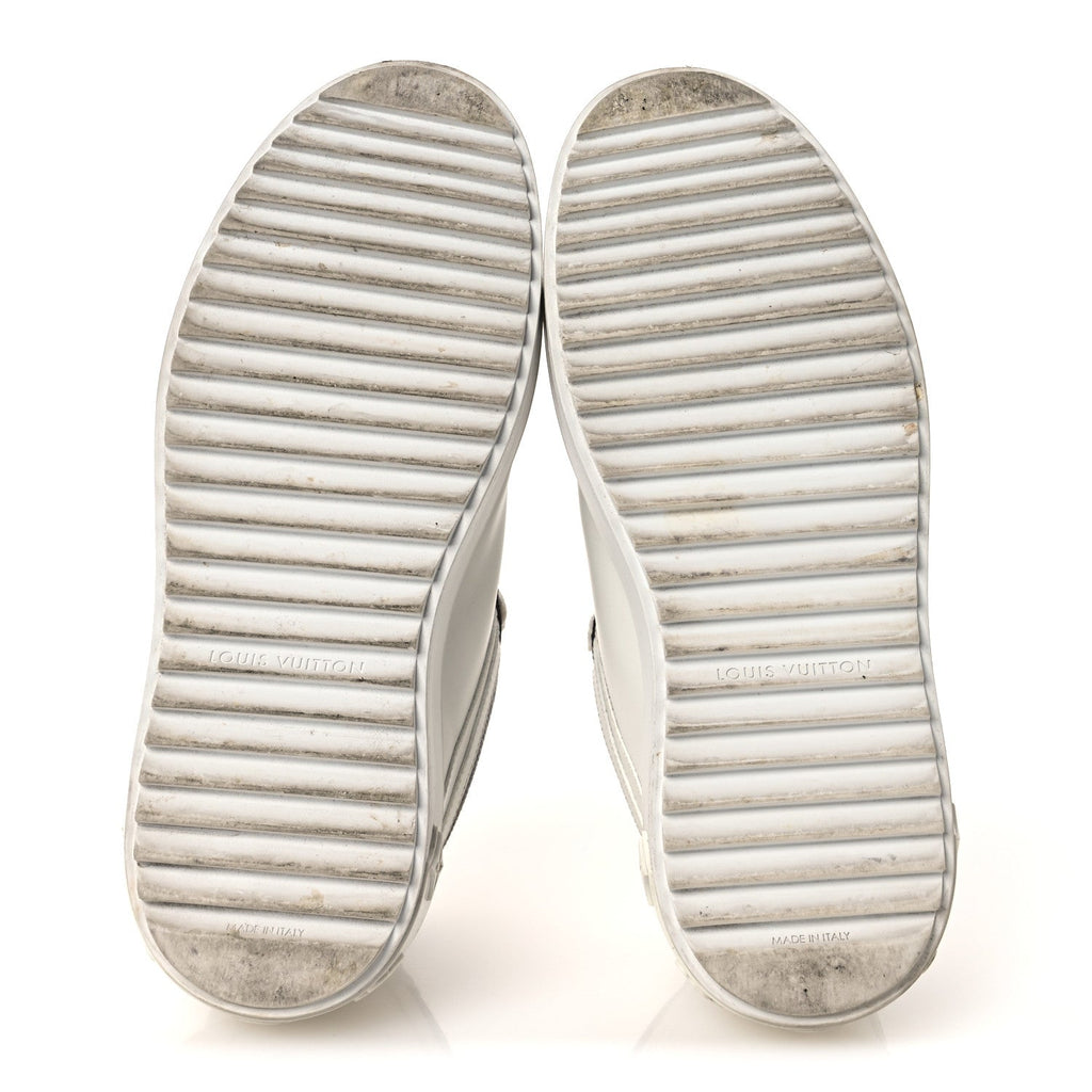 Calfskin Embossed Monogram Time Out Sneakers 36 White