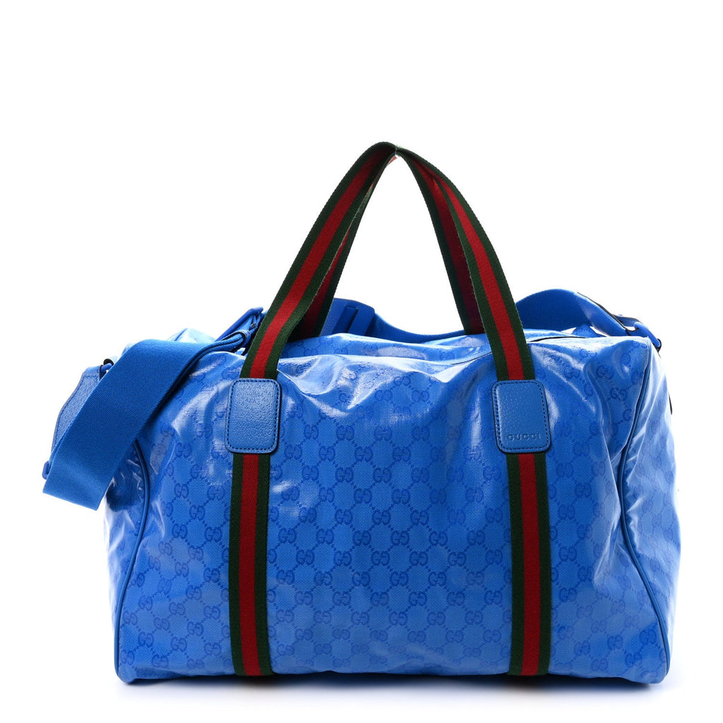 Crystal Monogram Web Medium Duffle Bag Blue
