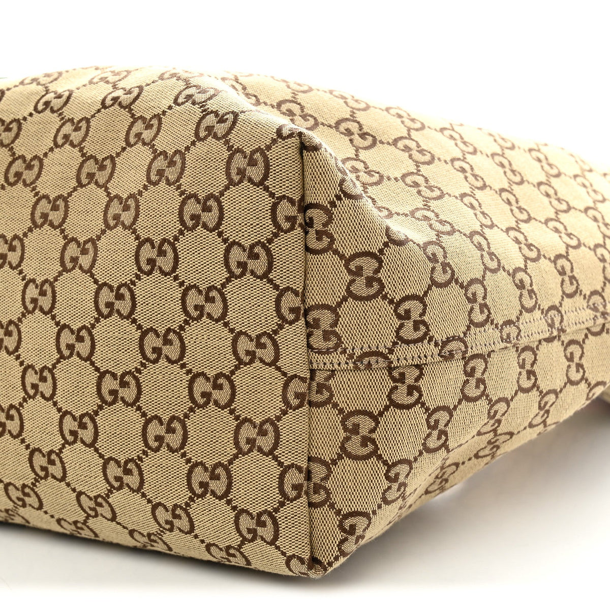 GG Monogram Web Large Giglio Tote Beige Brown