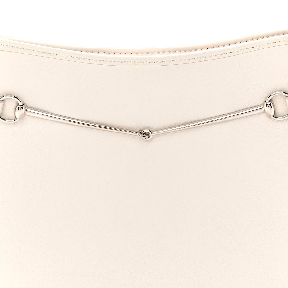 Calfskin Horsebit Slim Shoulder Bag White