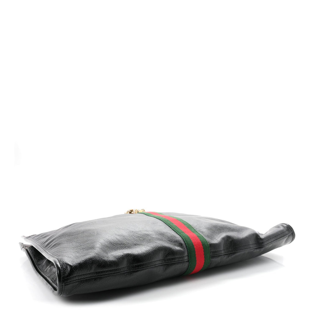 Calfskin Large Rajah Chain Tote Black