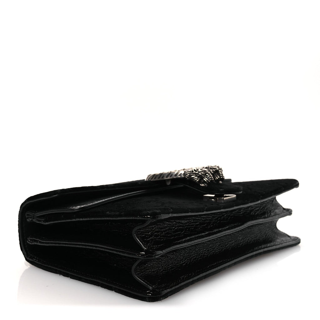 Velvet GG Monogram Small Dionysus Shoulder Bag Black