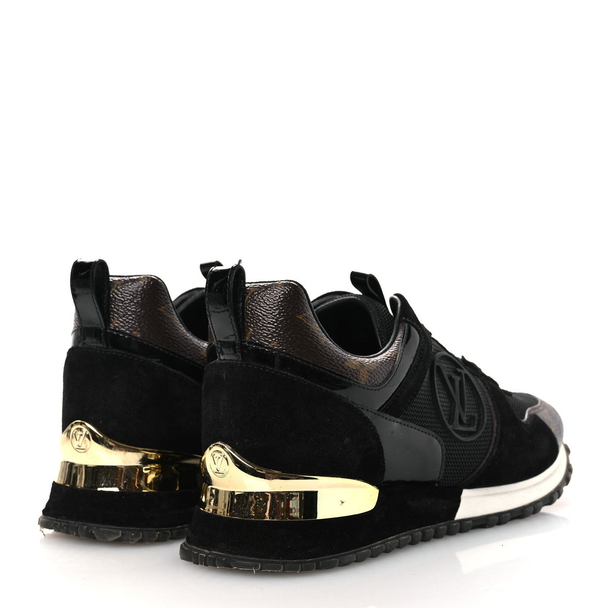 Suede Monogram Run Away Sneakers 36.5 Black