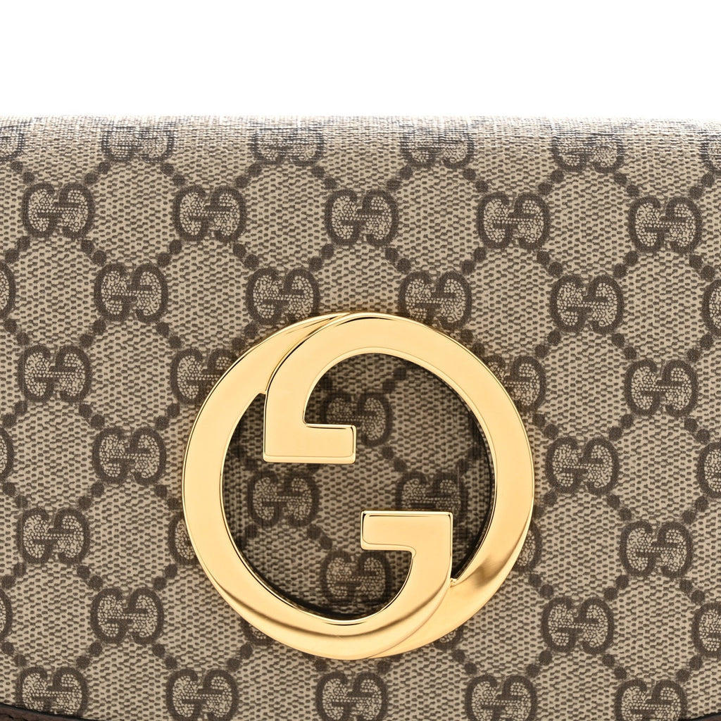 GG Supreme Monogram Textured Dollar Calfskin Blondie Belt Bag 75 30 Beige Ebony New Acero