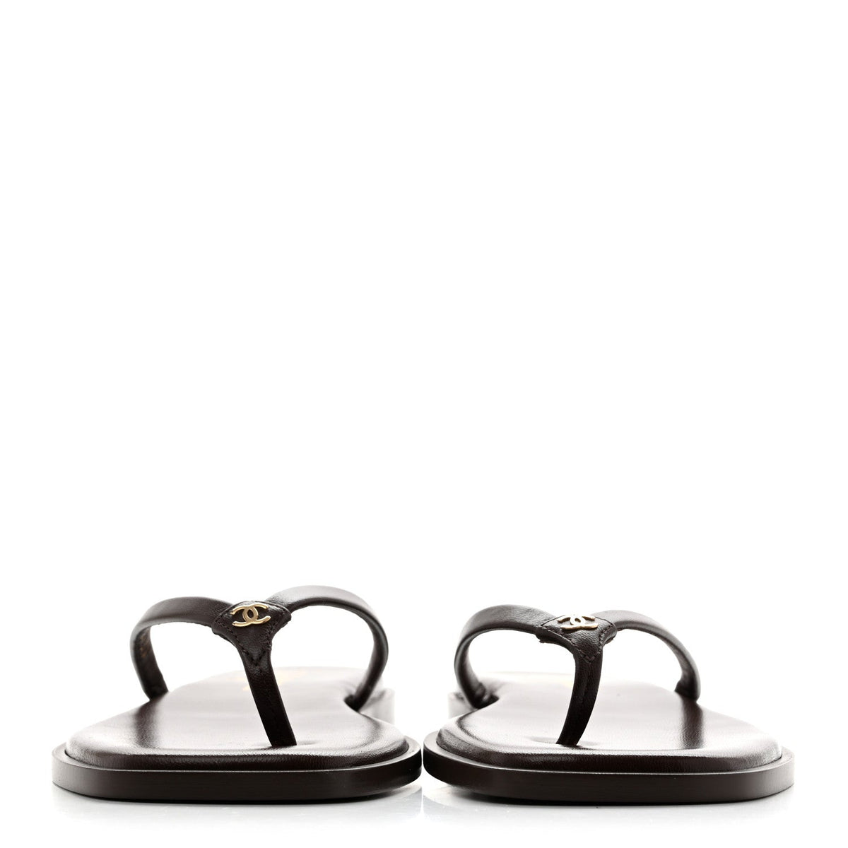 Goatskin Times Square Thong Sandals 39 Brown
