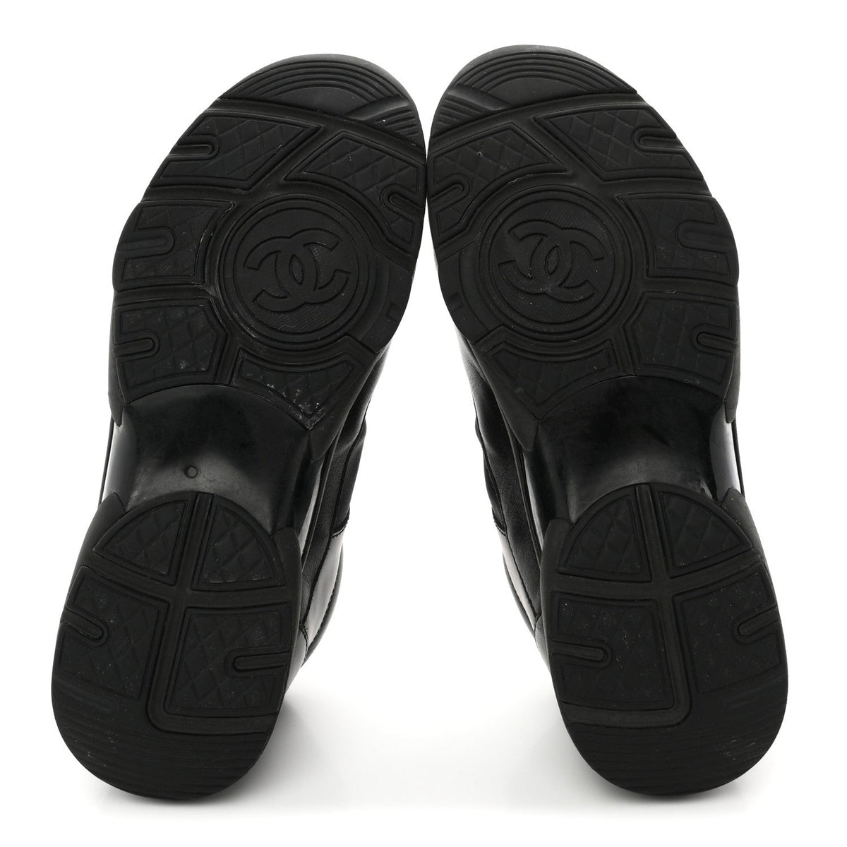 Lambskin Fabric CC Uniform Sneakers 39 Black