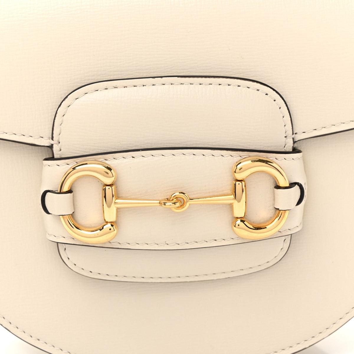 Azalea Calfskin Mini Horsebit 1955 Rounded Shoulder Bag Mystic White