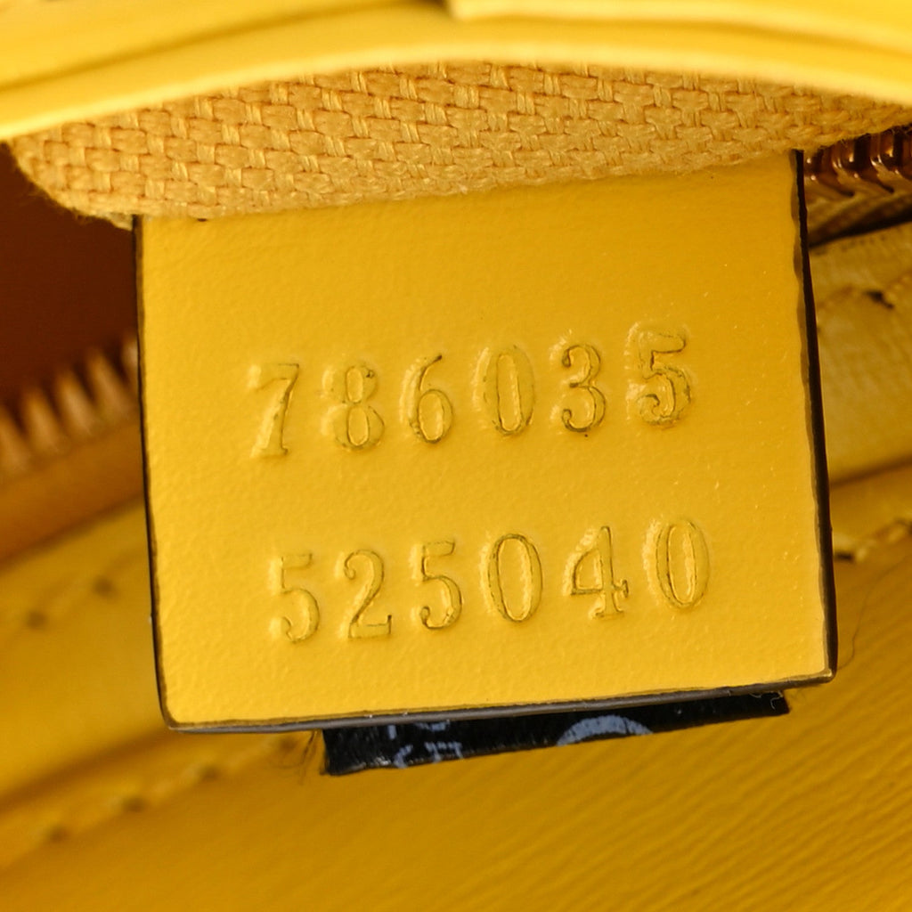 Calfskin Monogram Mini Moon Side Shoulder Bag Yellow