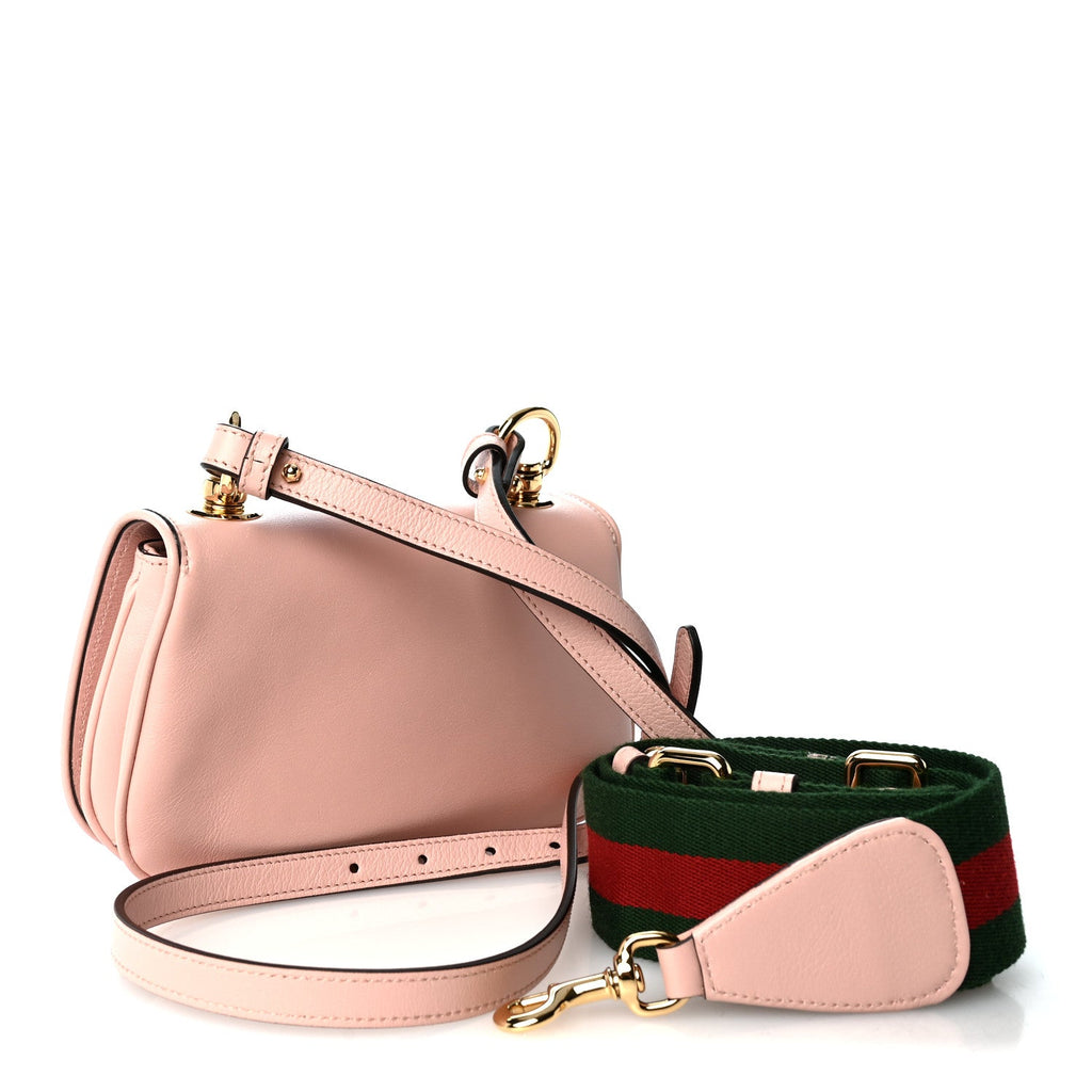 Roxy Calfskin Web Mini Blondie Shoulder Bag Powder Pink