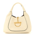 Grained Calfskin Softbit Medium Shoulder Bag White