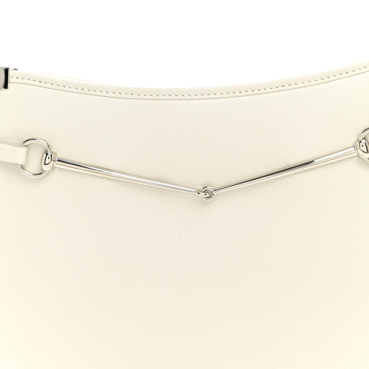 Calfskin Horsebit Slim Shoulder Bag White