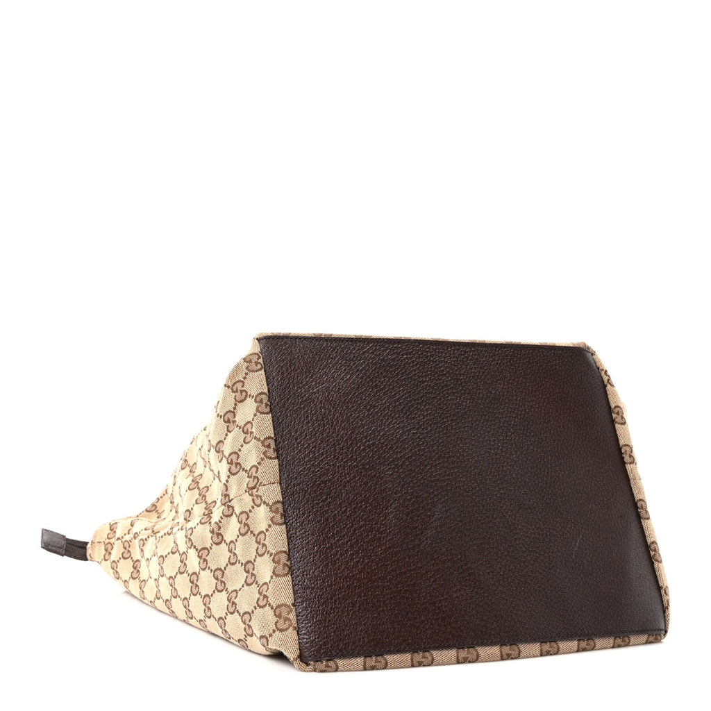 Monogram Large Web Handle Bucket Tote Dark Brown
