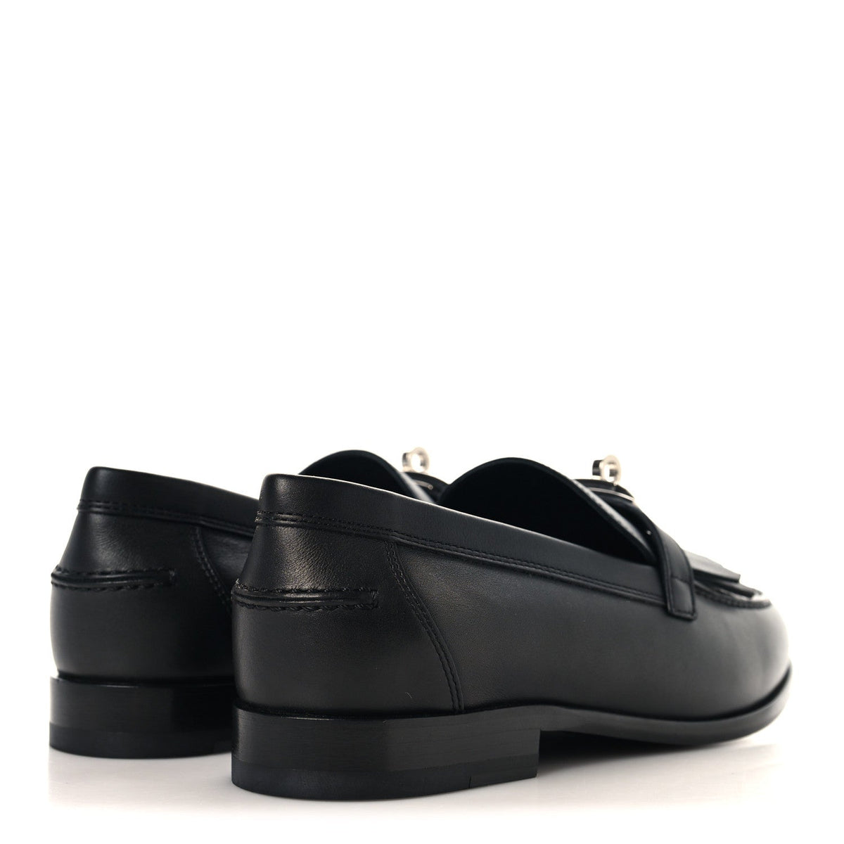 Fringed Calfskin Womens Destin Loafer 37 Black