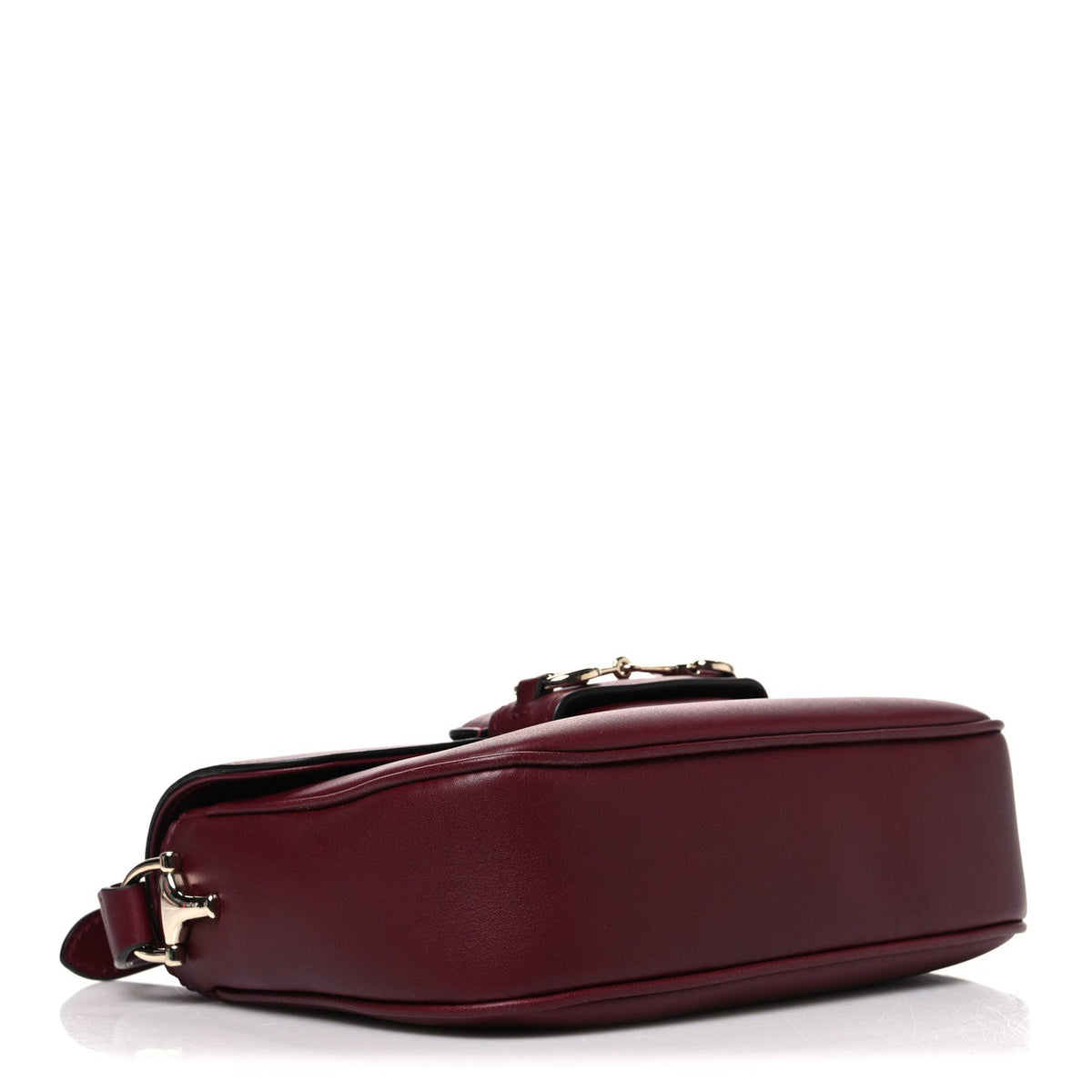 Arabella Calfskin Horsebit 1955 Soft Small Shoulder Bag Rosso Ancora