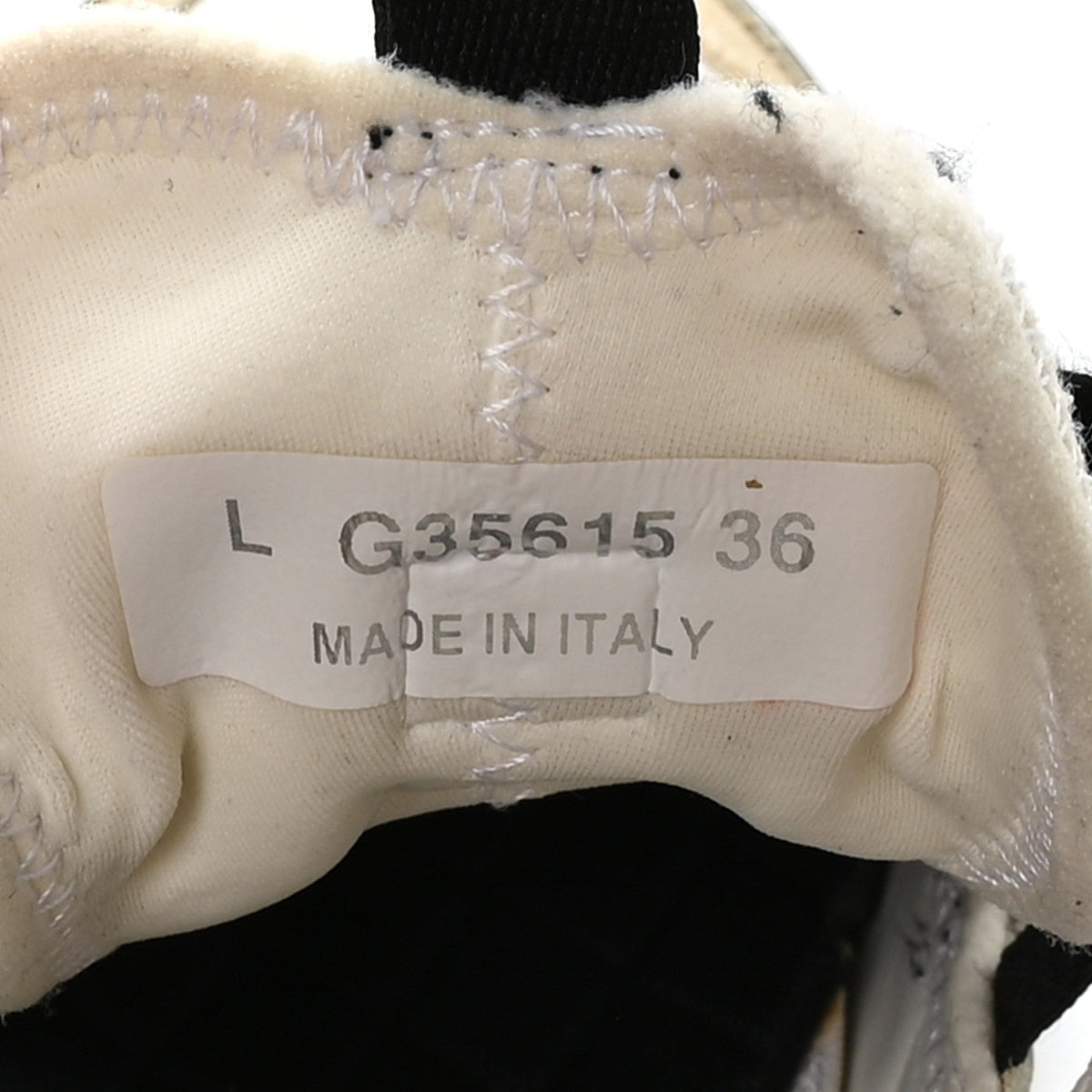 Fabric Calfskin Suede CC Sneakers 36 Ivory Black