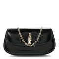 Shiny Calfskin Small Bamboo Night Bag Black