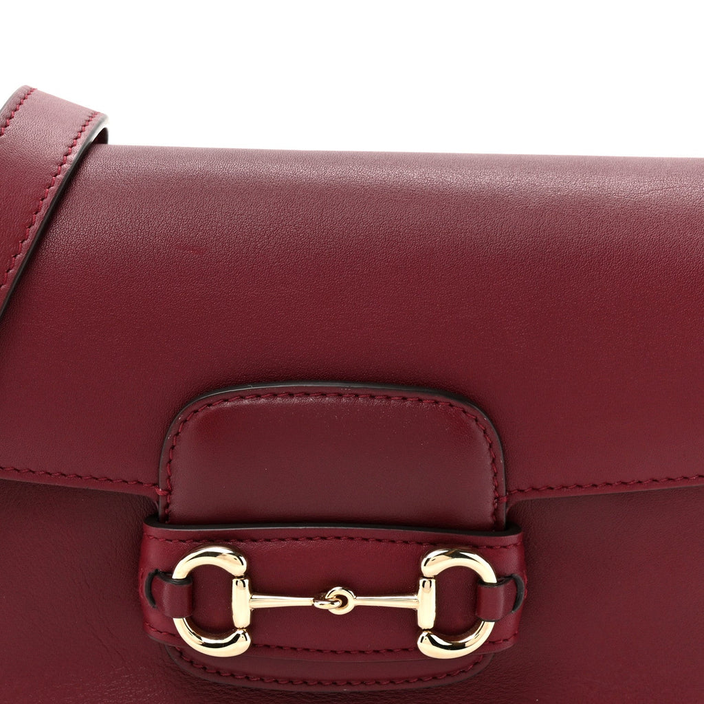 Soft Calfskin Horsebit 1955 Small Shoulder Bag Rosso Ancora